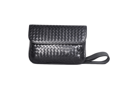 胸包男潮牌胎牛皮编织男包真皮斜挎小包小号软皮胸前包休闲