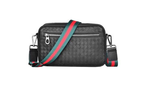 斜挎包男款手拿包男士单肩包小背包便携出行小包牛皮编织男包2024