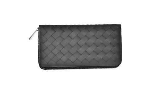 男士长款钱包拉链手拿包女士真皮编织高级感多卡位大小号2024新款