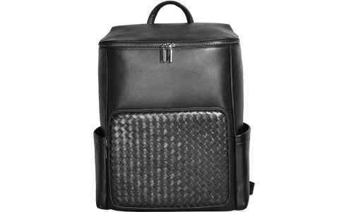 Men's backpack schoolbag travel backpack large -capacity leather woven men's commuting high -level sense autumn and winter
