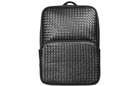 Backpack Men's 2024 new commuting pursuing piccoon Men's business casual large -capacity leather woven computer advanced sense